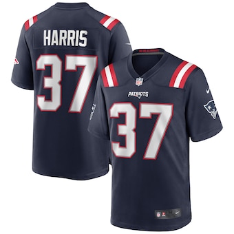 mens nike damien harris navy new england patriots game jerse